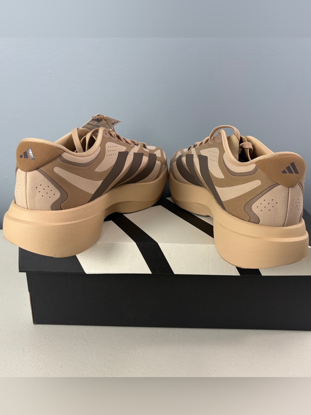 Adidas Adizero EVO SL EXO Suede Sneaker Running Shoes Beige KI2685 Men's Sz - Picture 5 of 9